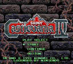 Super Castlevania IV Title Screen